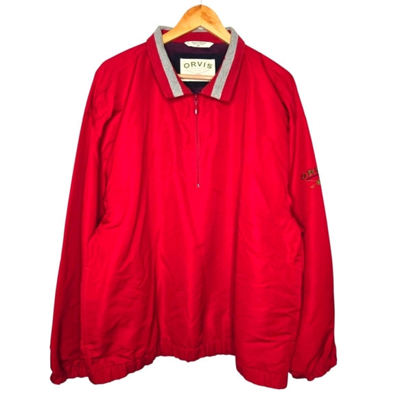 Vintage Orvis Mens 90s Outdoor Sporting Half Zip Mesh Lined Pullover Jacket XL - Picture 1 of 9